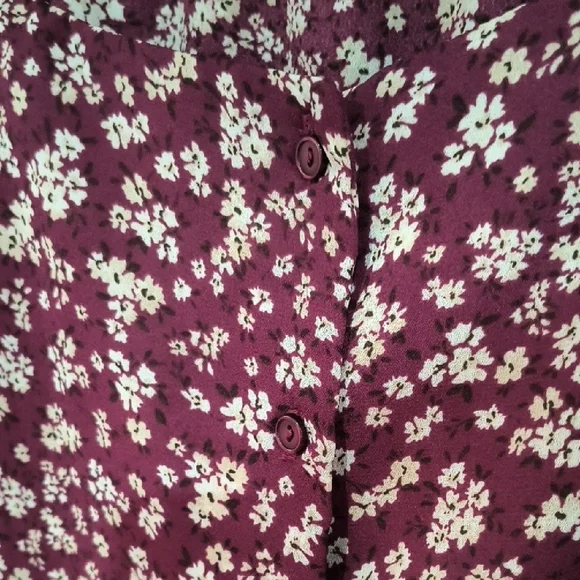 Lush Purple Floral Square Neck Blouse - Picture 3 of 6